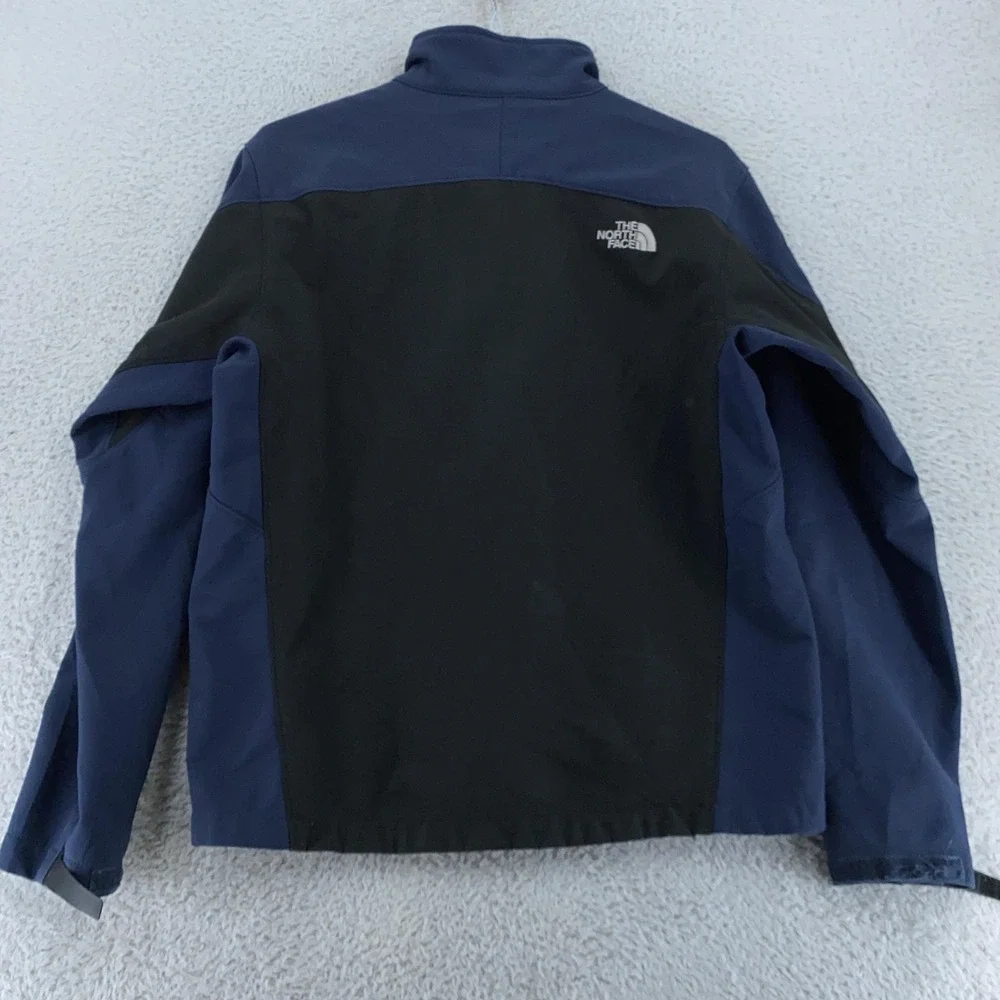 The North Face Apex Bionic Jacket Mens Medium Fleece Lined Black Blue Soft Shell